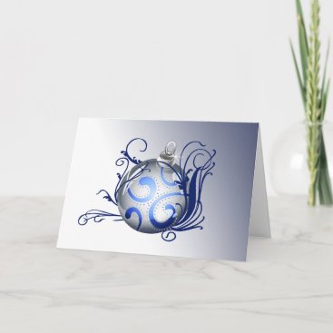 blue elegant Christmas Greeting Cards