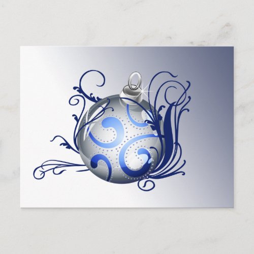 blue elegant Christmas Greeting PostCards