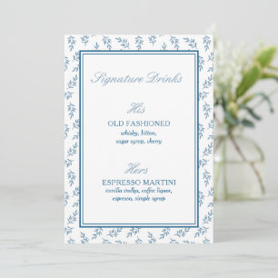 Blue Elegant Classic Wedding Cards & Gifts Sign
