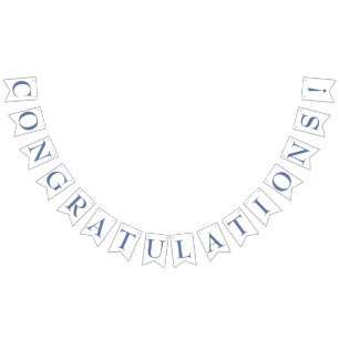 Blue elegant congratulations bunting banner