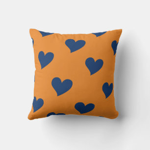 Blue Elegant Cute Cozy Modern Romantic Chic Heart Throw Pillow