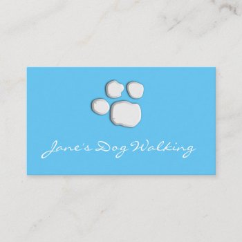 Blue Elegant Dog Walking Paw Print Business Card by ImageAustralia at Zazzle