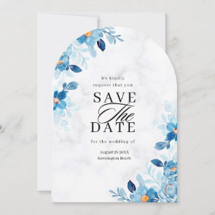 Blue Elegant flower summer wedding Save The Date