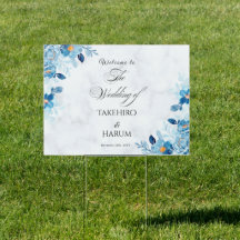 Blue Elegant flower summer wedding welcome