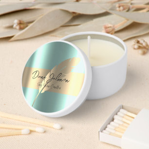 Blue Elegant Gold Foil Shiny Mini Candle Favors
