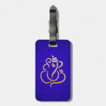 Blue Elegant Gold Ganesha Indian Damask Pattern Luggage Tag at Zazzle