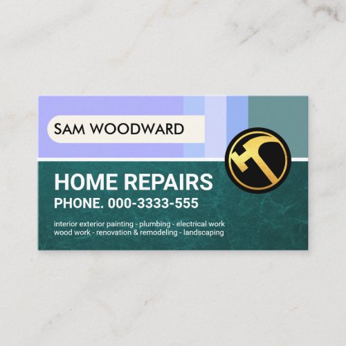 Blue Elegant Layers Cyan Marble Business Card