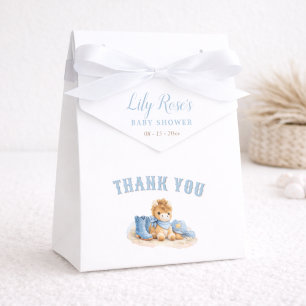 Blue Elegant Little Cowboy Baby Western Shower Favor Boxes