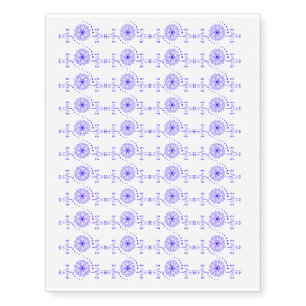 Blue Elegant Mandala Design Temporary Tattoos