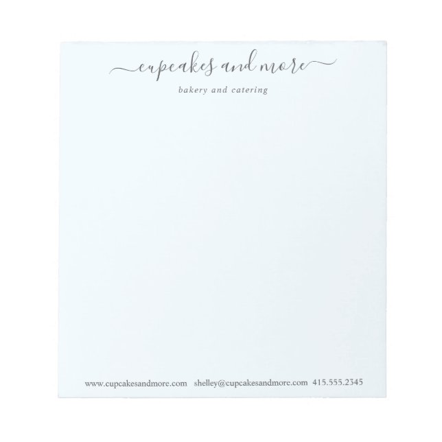 Blue Elegant Minimalist Business Notepad (Front)