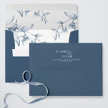 Blue Elegant Modern Formal, Floral Wedding Envelop Envelope<br><div class="desc">Elegant blue wedding envelope with design coordinating our "Modern Elegant Typography Blue Wedding" collection invites. Envelope with elegant modern couples names with an ampersand on the back top flap. Delight your guest as they open the envelope to find exquisite fine hand-drawn floral designs inside in blue hues. Design with the...</div>