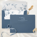 Blue Elegant Modern Formal, Floral Wedding Envelop Envelope<br><div class="desc">Elegant blue wedding envelope with design coordinating our "Modern Elegant Typography Blue Wedding" collection invites. Envelope with elegant modern couples names with an ampersand on the back top flap. Delight your guest as they open the envelope to find exquisite fine hand-drawn floral designs inside in blue hues. Design with the...</div>