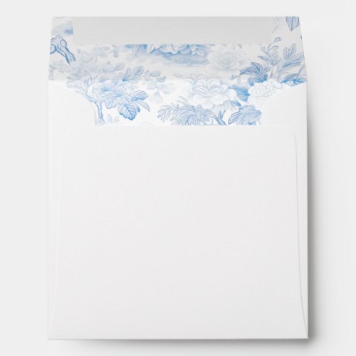 Blue elegant modern wedding envelope