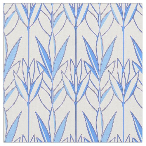 Blue elegant natural seamless leafy pattern plant fabric