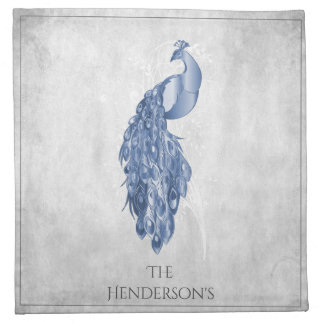 Blue Elegant Peacock Cloth Napkin