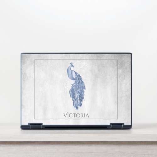 Blue Elegant Peacock Personalized HP Laptop Skin