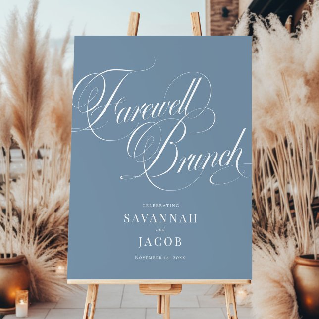 Blue Elegant Script Farewell Brunch Sign (Creator Uploaded)
