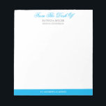 Blue Elegant Script Note From School Counselor<br><div class="desc">Blue Elegant Script Note From School Counselor Notepad
Easily customized "From the desk of" notepad. Great gift for the school Counselors!</div>
