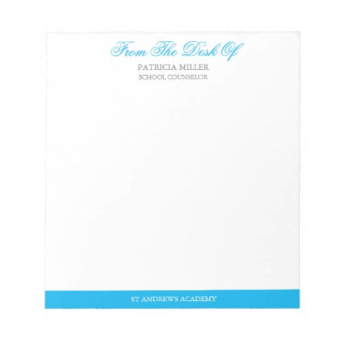 Blue Elegant Script Note From School Counselor