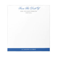Blue Elegant Script Note From School Principal