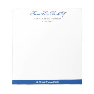 Blue Elegant Script Note From School Principal