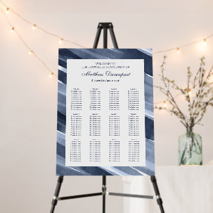 Blue Elegant Seating Chart Poster Foam Board