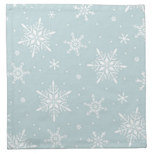 Blue Elegant Snowflake cloth napkins