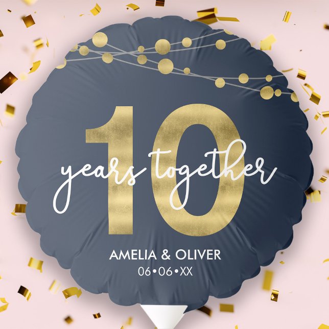 Blue Elegant Strings of Lights 10th Anniversary Balloon (Creator Uploaded)