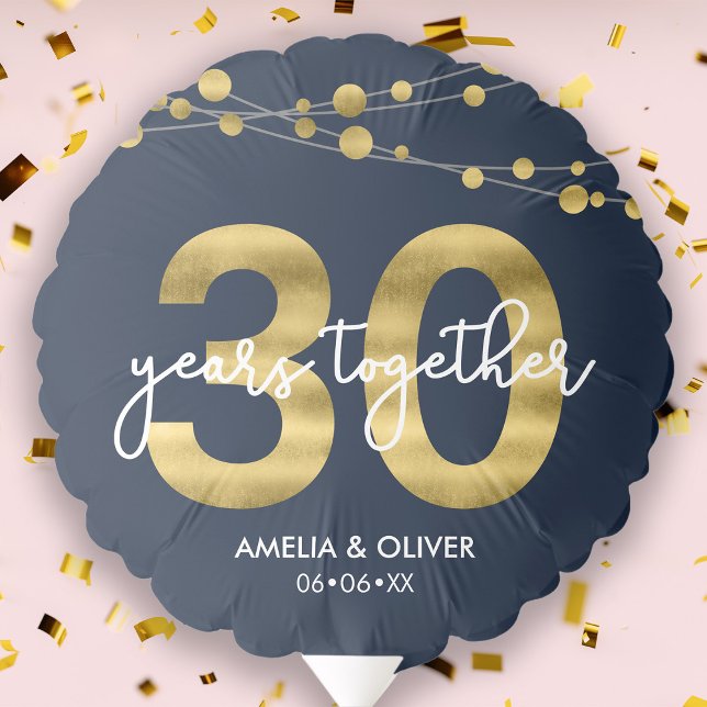 Blue Elegant Strings of Lights 30th Anniversary Balloon (Creator Uploaded)