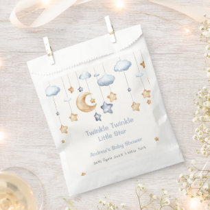 Blue Elegant Twinkle Twinkle Baby Shower Favor Bag