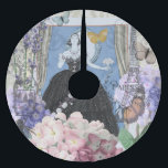 Blue Elegant Woman Floral Fancy Gown  Brushed Polyester Tree Skirt<br><div class="desc">A rich Victorian era theme,  a collage that includes the fashion illustration by George Barbier from the 1920s,  and collaged together with Victorian images including flowers,  butterflies,  the Eiffel Tower and a William Morris background.</div>