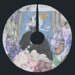 Blue Elegant Woman Floral Fancy Gown  Brushed Polyester Tree Skirt<br><div class="desc">A rich Victorian era theme,  a collage that includes the fashion illustration by George Barbier from the 1920s,  and collaged together with Victorian images including flowers,  butterflies,  the Eiffel Tower and a William Morris background.</div>
