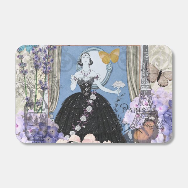 Blue Elegant Woman Floral Fancy Gown  Matchboxes (Front)