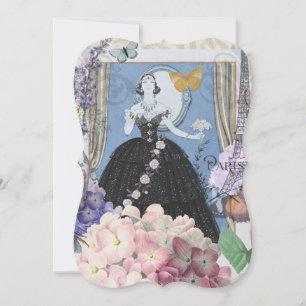 Blue Elegant Woman Floral Gown Dressy