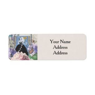 Blue Elegant Woman Floral Gown Dressy Label
