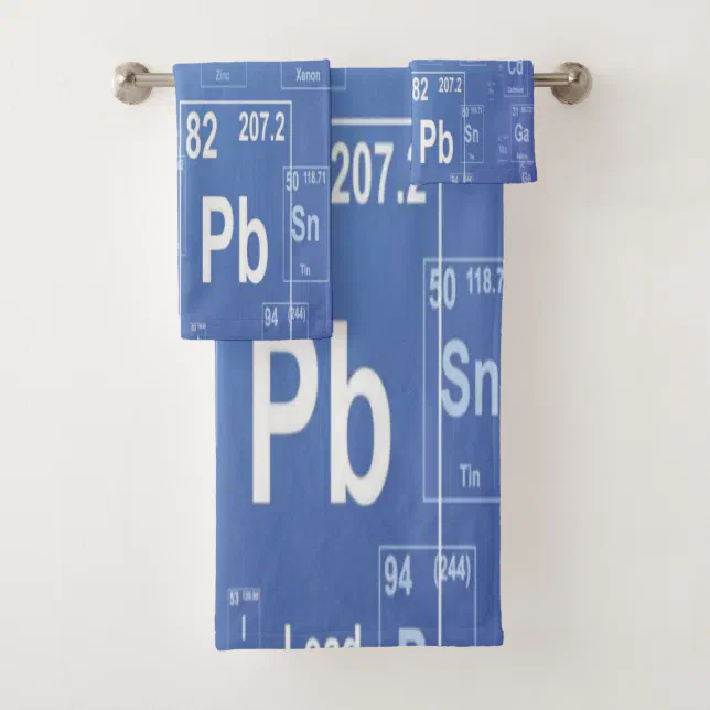 Blue Elements Periodic Table Bath Towel Set | Zazzle