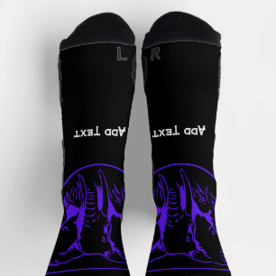 Blue Elephant Add Text Printed Elegant Stylish  Socks