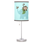 Blue Elephant and Monkey Nursery Lamp