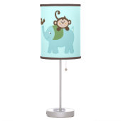 Blue Elephant and Monkey Nursery Lamp (Left)