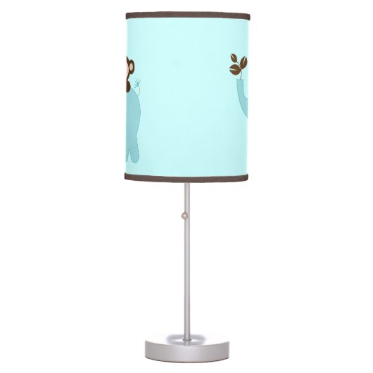 Blue Elephant and Monkey Nursery Lamp (Front)