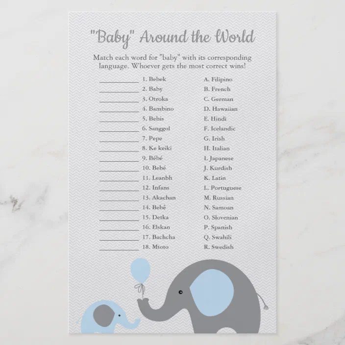 Blue Elephant Baby Around The World Translation Flyer Zazzle Com