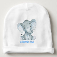 Blue Elephant Baby Beanie Newborn Baby Boy