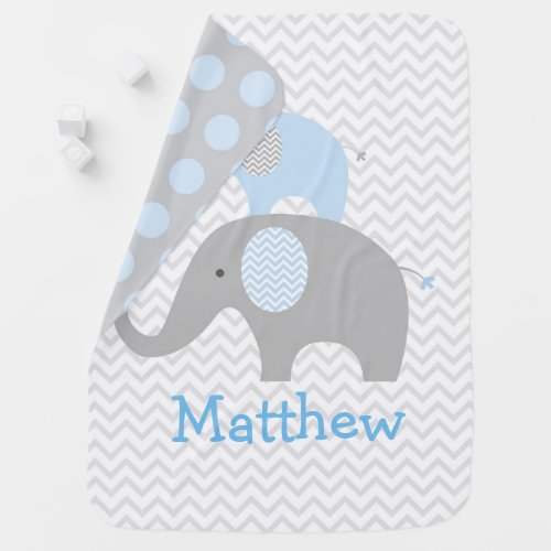 Blue Elephant Baby Blanket