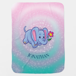 Blue Elephant Baby Blanket