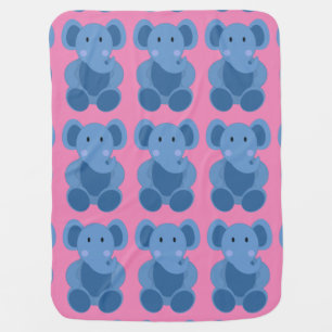Blue Elephant Baby Blanket