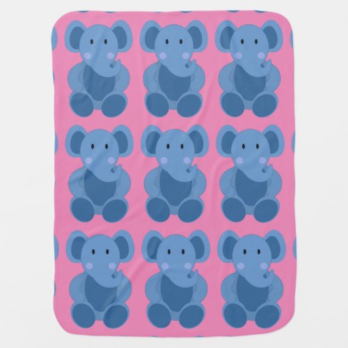 Blue Elephant Baby Blanket