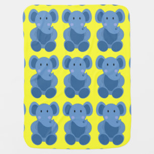 Blue Elephant Baby Blanket