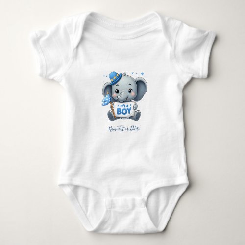 Blue Elephant Baby Bodysuit