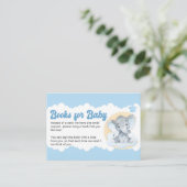 Blue Elephant Baby Book Request Baby Shower Enclosure Card (Standing Front)
