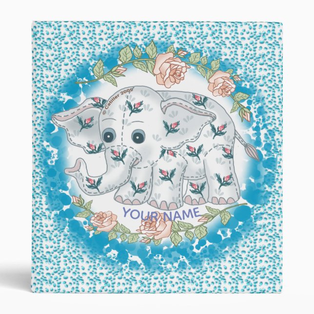 Blue Elephant Baby Boy binder (Front)